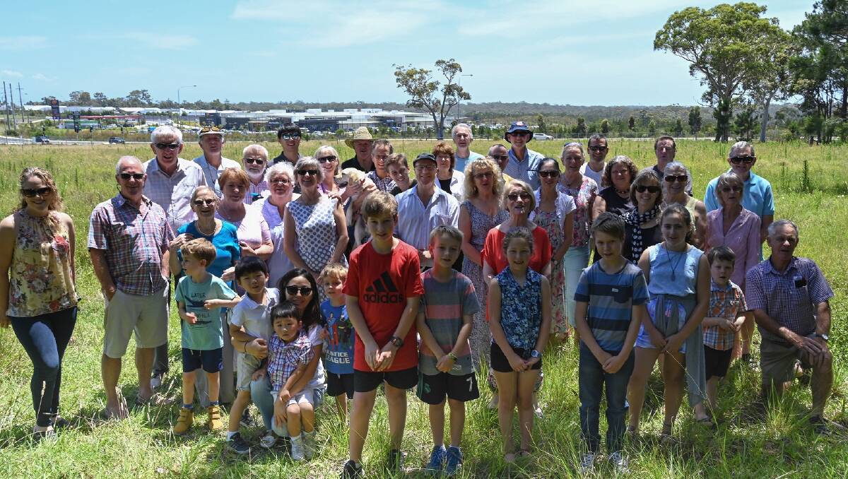 Bay and Basin Anglican church members on the potential site for a new church at Vincentia. 
