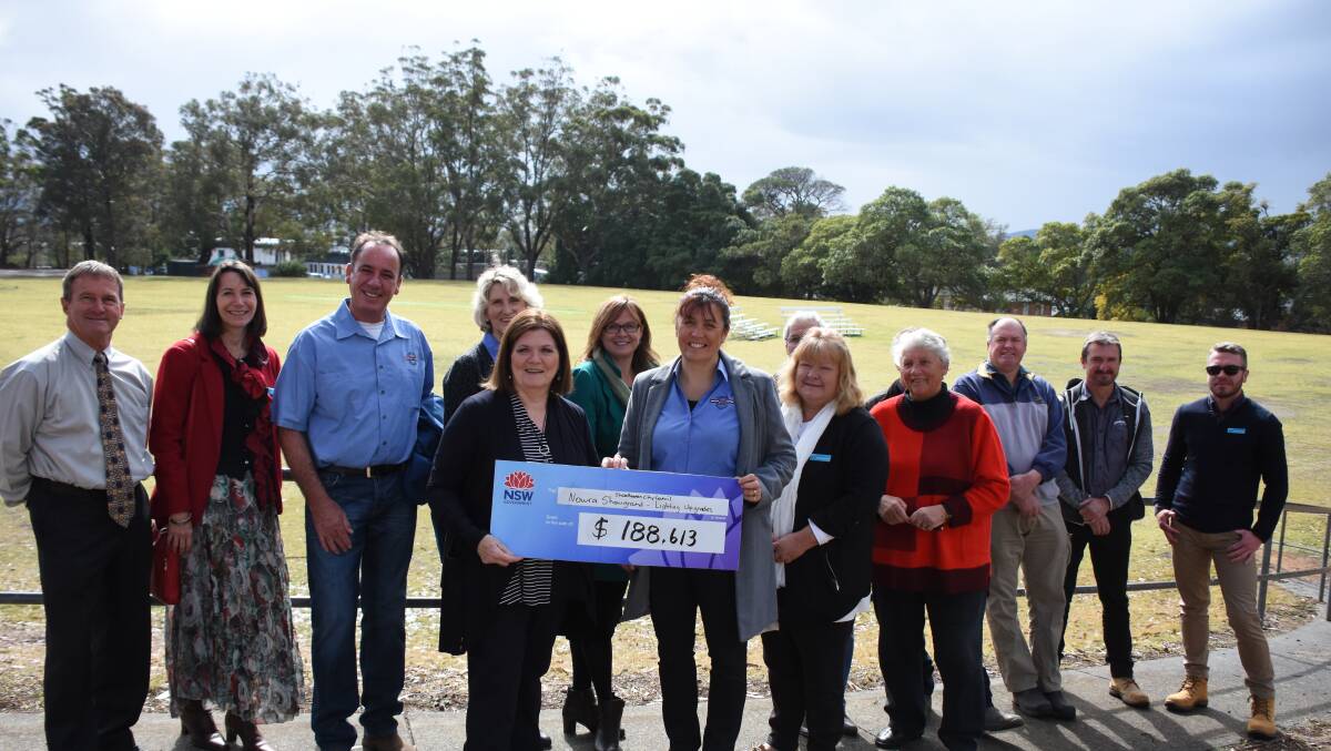 LET THERE BE LIGHT: South Coast MP Shelley Hancock presenting the funds to the Nowra Show Society and Shoalhaven City Council. 