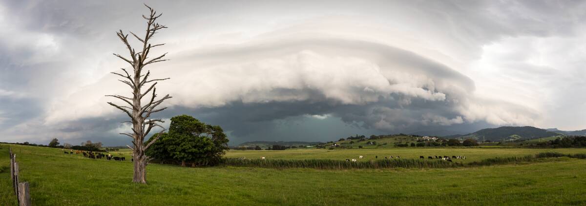The storm front heading toward Gerringong yesterday afternoon. Photo: Mick Tait. 