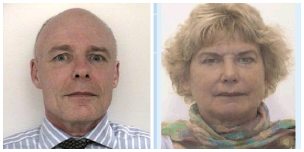MISSING: William McCarthy, aged 59, and Francisca Boterhoven De Haan, aged 60. 