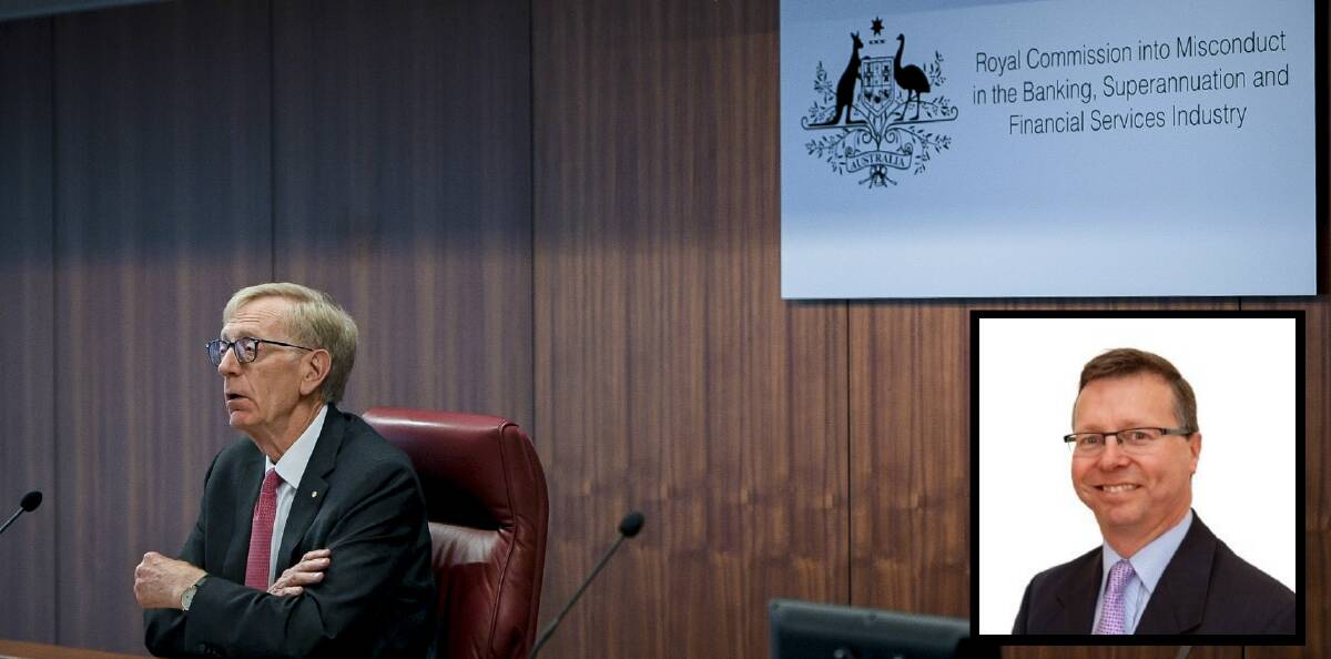 COMMISSION BAN BACKLASH: Commissioner Kenneth Hayne during the royal commission. INSET:  Mobile lending franchisee Terry Rayner. 