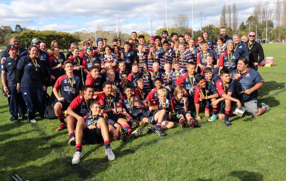 Successful weekend: The Illawarra under 12s, 13s and 14s after their Country Championships victories last weekend. Photo: Anthony Keyes.