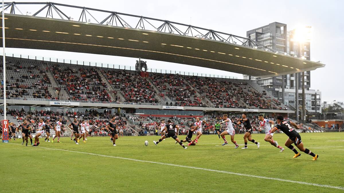The Dragons play a recent home game against the Wests Tigers at WIN Stadium. Photo: NRL Imagery.