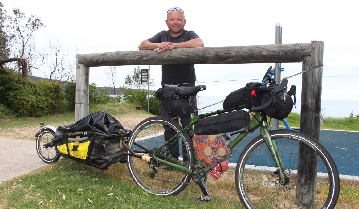 Cyclist Robert Schimmelpfennig is on a journey to raise money for mental health. Photo Denise Dion 