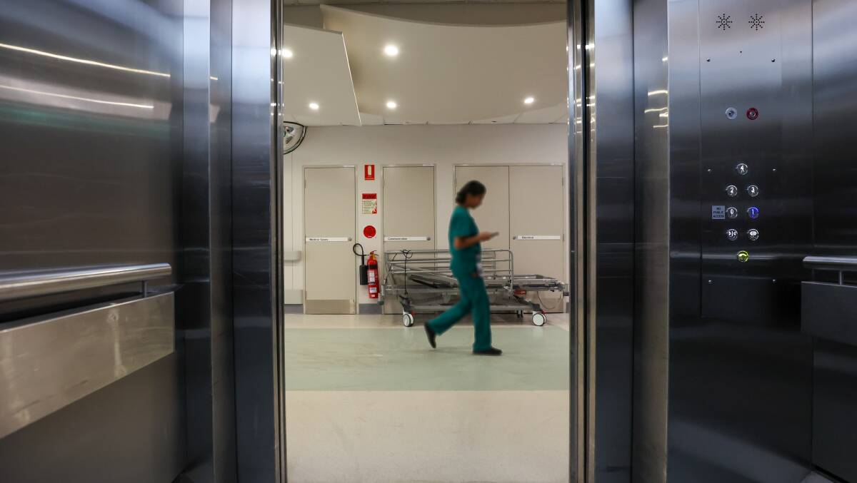 A staff member walks through Wollongong Hospital. File picture by Adam McLean