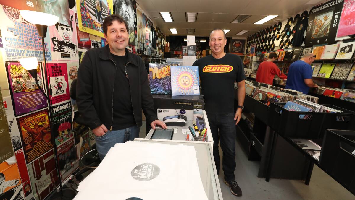 Music Farmers owners Jeb Taylor and Nick Irwin said this year's varies Record Store Day releases attracted a range of music lovers to their store. Picture by Robert Peet.