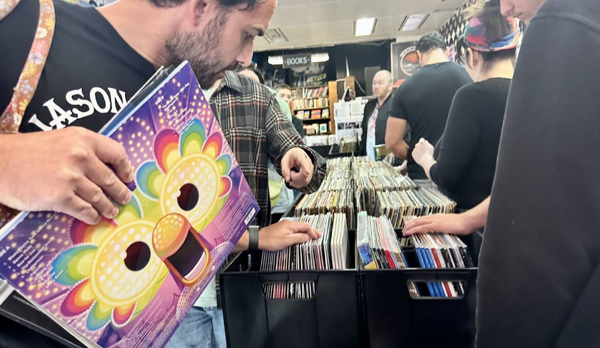 The Bluey record was a drawcard for vinyl collectors who brought their kids along for Record Store Day.