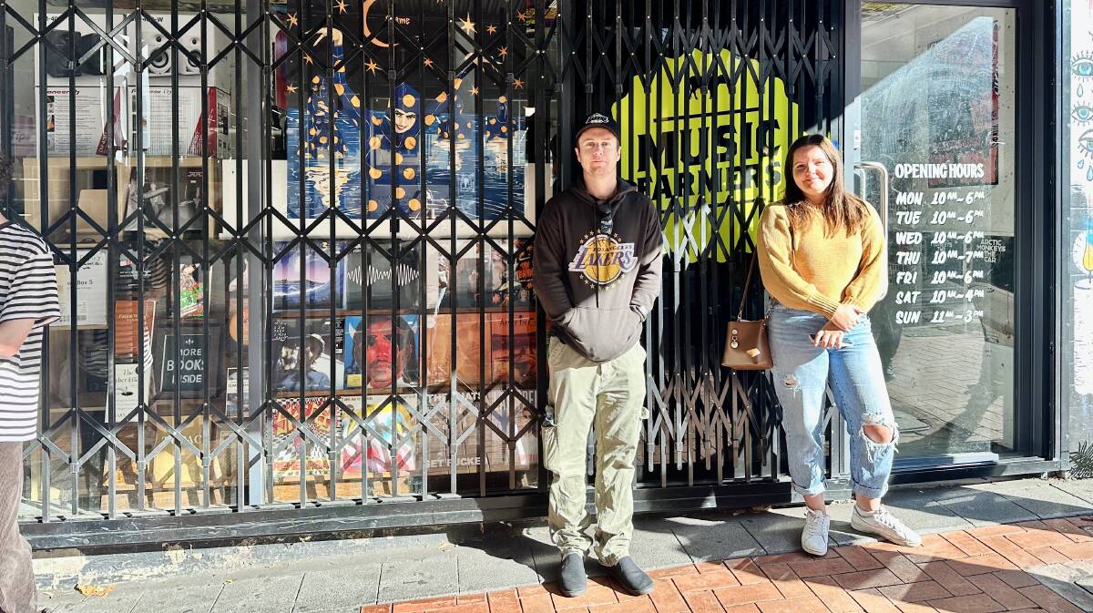 Kathleen Campbell and Aaron Stubbs were first and second in line on Saturday, hoping to secure copies of special release albums from Taylor Swift and Pearl Jam respectivly.