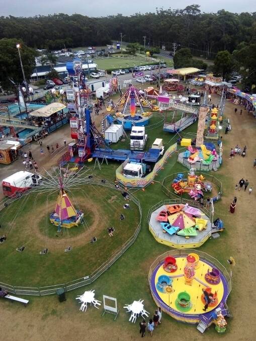 BIRD'S EYE VIEW: The Huskisson Carnival from the Ferris Wheel over the Christmas-New Year period. The carnival is a popular port of call for families visiting the area. Picture: Daniel Colebrook
