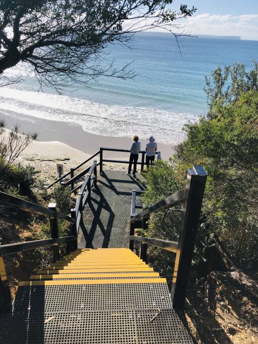 Stairs at Nelson's Beach on Thursday morning. Picture: Contributed