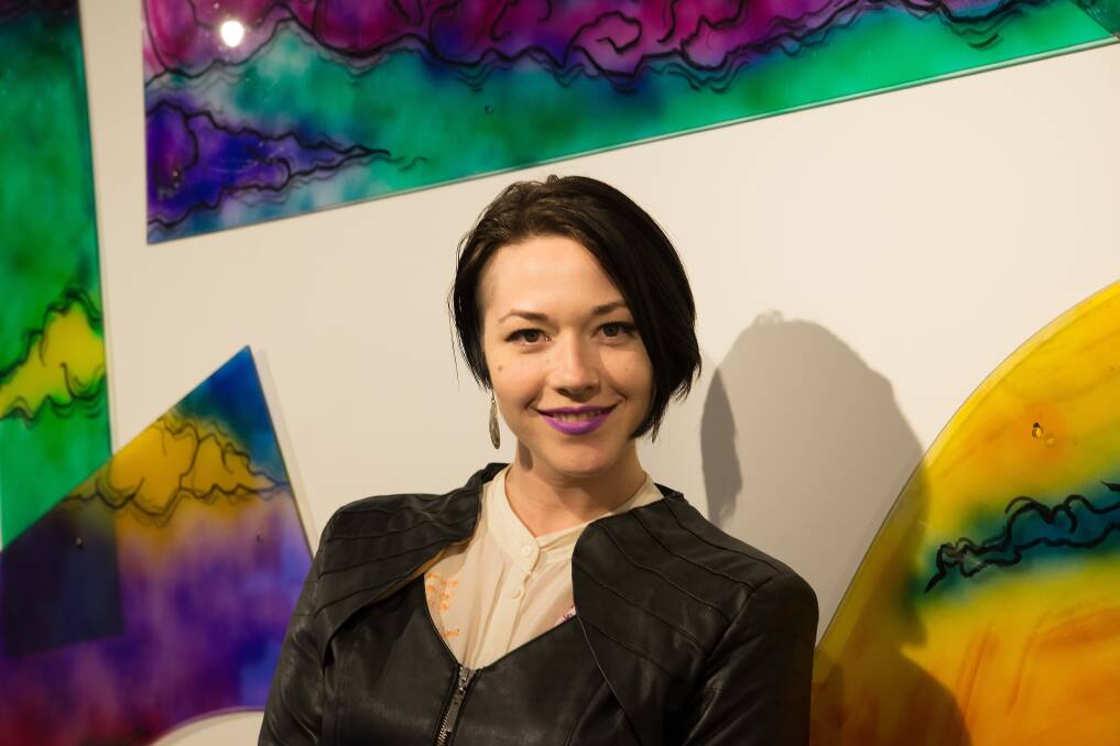 Elyssa Sykes-Smith at the opening of her exhibition at the Shoalhaven Regional Gallery. Picture: Colin Talbot