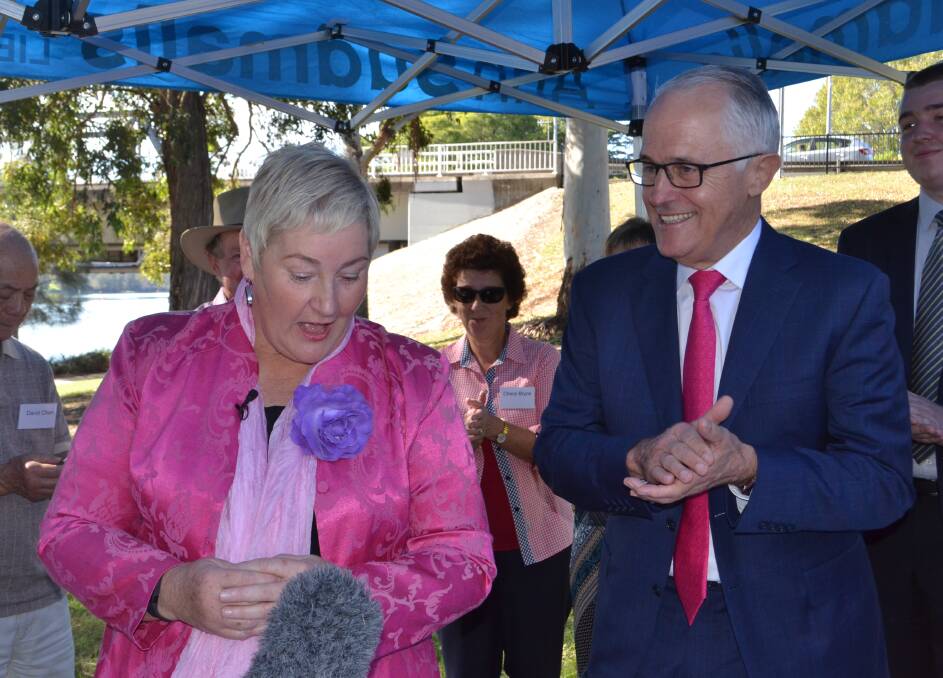 GLOWING REVIEW: Prime Minister Malcolm Turnbull praises Gilmore MP Ann Sudmalis for pushing the bridge project. Picture: Rebecca Fist