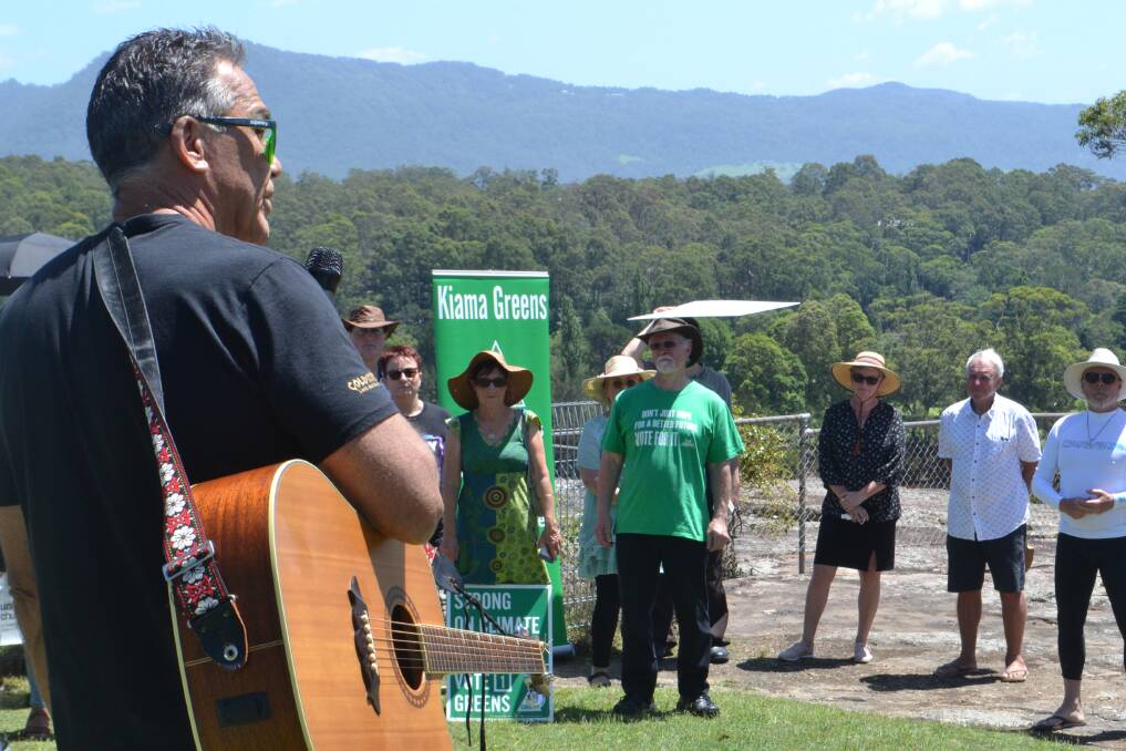SPOTTED: Shoalhaven Mayor Amanda Findley (black skirt) attends the launch of Kiama and South Coast Greens' campaign in Nowra on Monday.