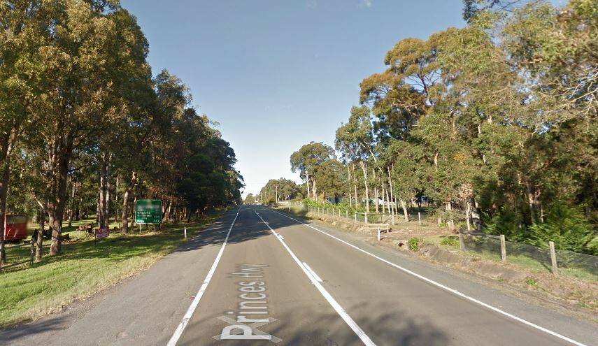 Princes Highway, Falls Creek, where road works will cause delays until Friday. Picture: Google Maps