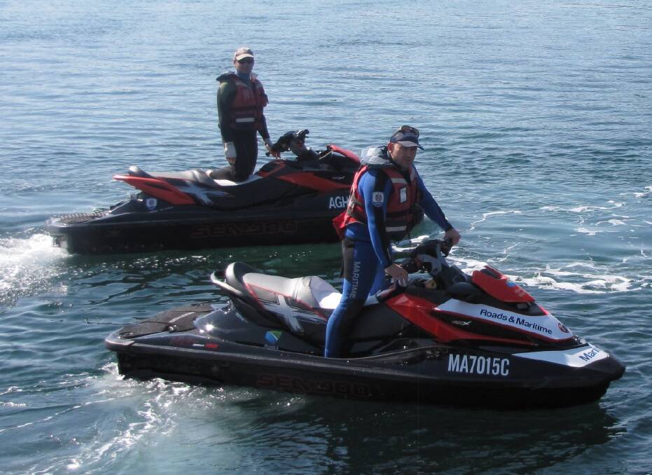 NSW Roads and Maritime jetski patrols. Note it is a stock photo, we are not insinuating these men are at fault or causing any harm in local waters.