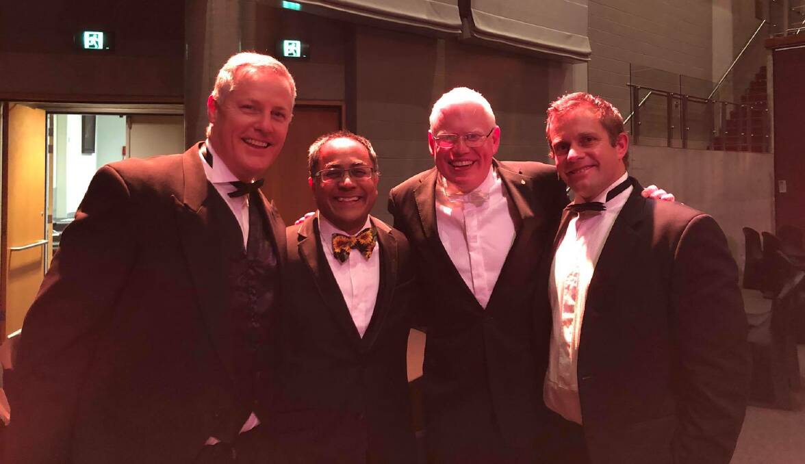 Adam Straney, Raj Ray, Gareth Ward and Mick Lewis at the 2018 Shoalhaven Business Awards