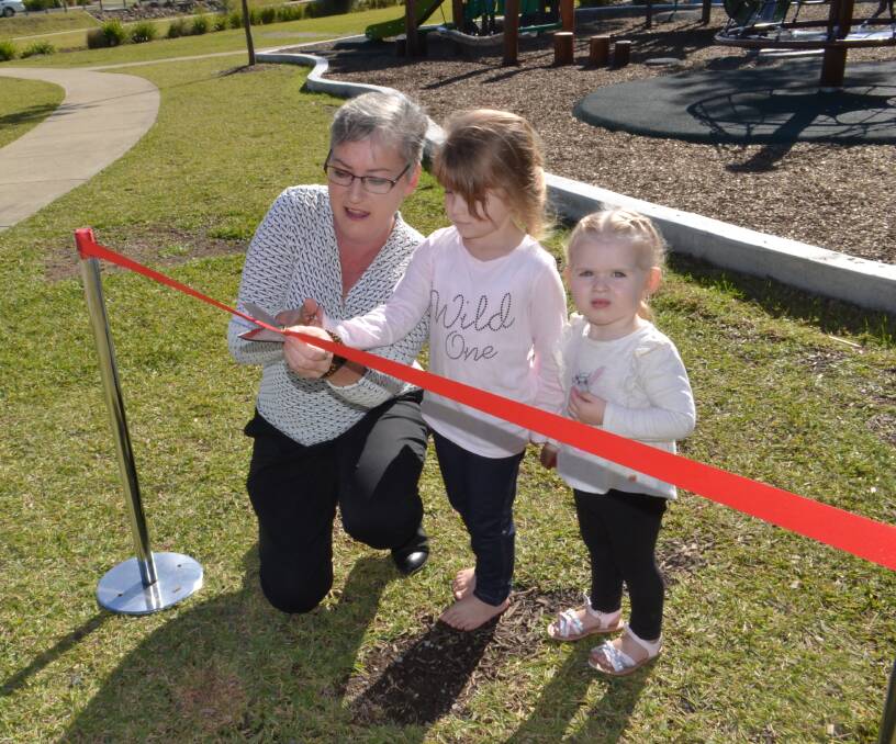 Shoalhaven mayor Amanda Findley opening a playground in Bayswood on Tuesday