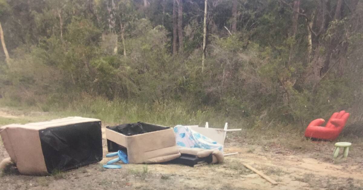 Items dumped in bushland west of Nowra. Picture: Ron Witz