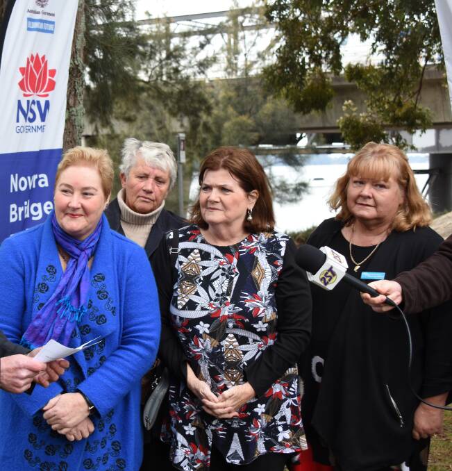 Gilmore MP Ann Sudmalis, Shoalhaven Councillor Jo Gash, South Coast MP Shelley Hancock and Shoalhaven deputy mayor Patricia White in Nowra on August 27. 