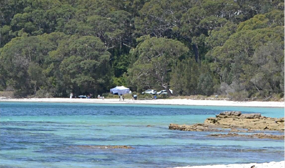 Kim Kardashian's camp when she did a photo shoot on the white sands of Jervis Bay, near Bristol Point in November, 2014