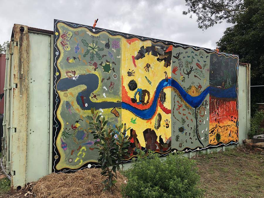 The mural combines cultural awareness and traditional artwork to build purpose and meaning to the garden area at Flagstaff.