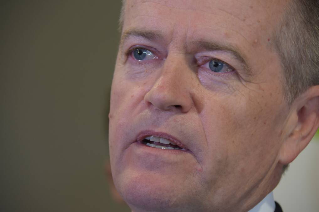 A teary Bill Shorten in Nowra on Wednesday. Picture: Rebecca Fist