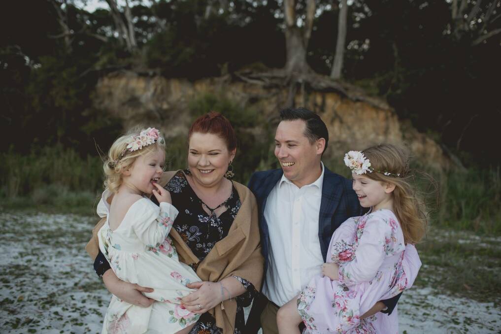 THE TRIBES: Jemma, with husband Dan and girls Ainslie and Rori. Picture: Emma Bennett Photography