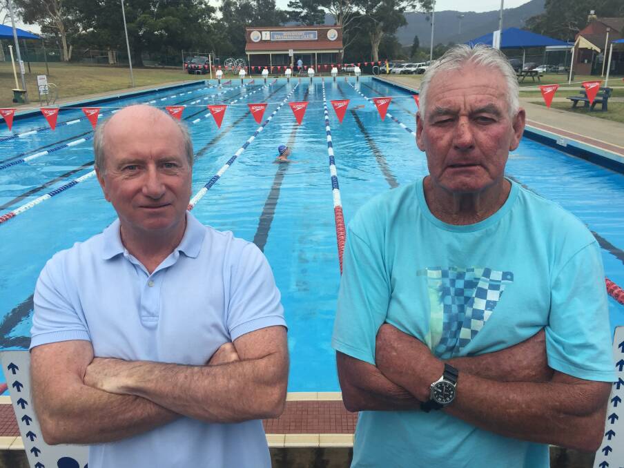 Bomaderry locals Gary Crawford and John Bracher, regulars at the Bomaderry 50m pool. Picture: Rebecca Fist
