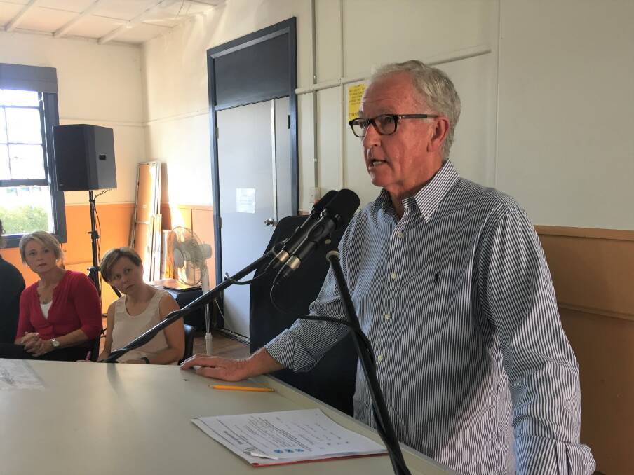 CANDID: Flagstaff CEO Roy Rodgers speaks about NDIS shortfalls to about 50 people at the disability forum in Nowra on Saturday. Picture: Rebecca Fist
