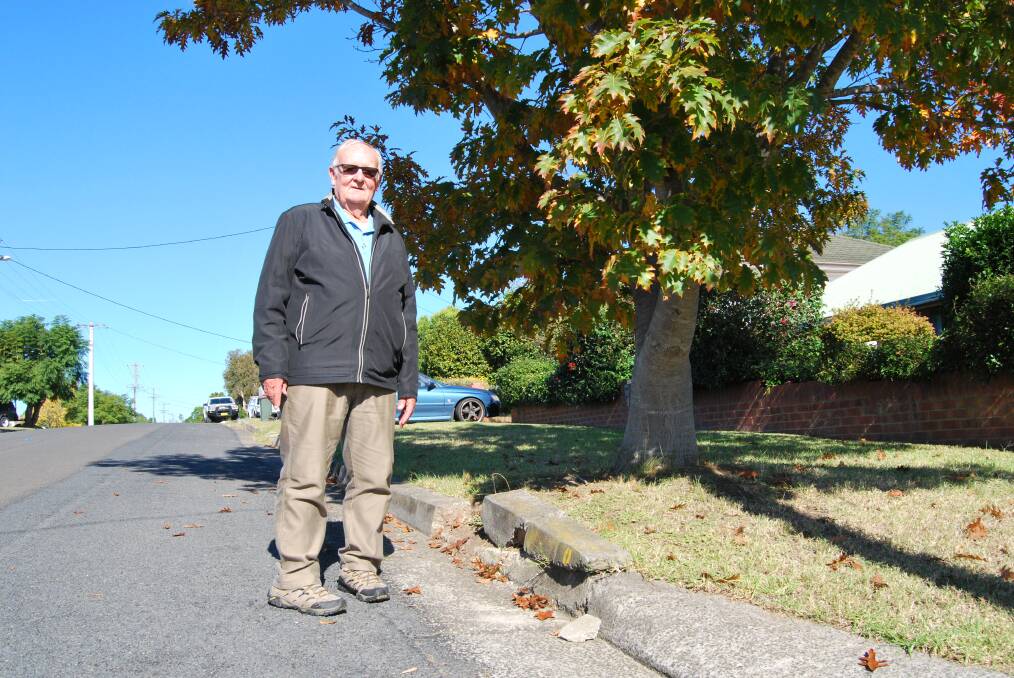 BETTER PATHWAY: Osbourne Street resident Max Watt will be able to walk on the footpath instead of the road once council works are complete. A number of elderly residents on the street pushed for the path. Picture: Hayley Warden
