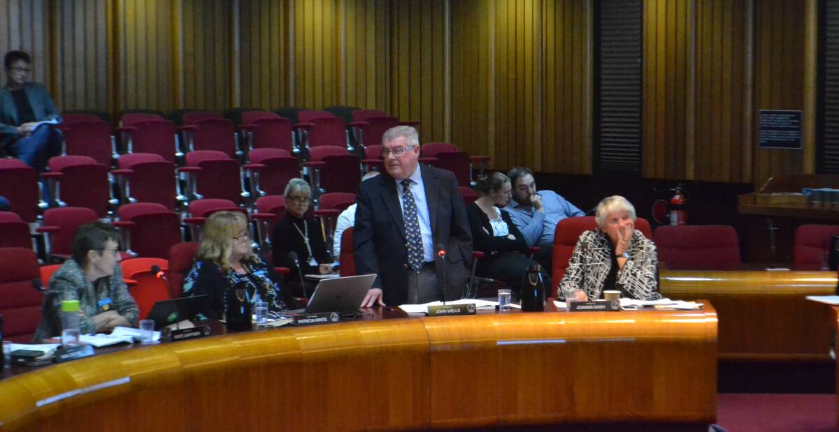 Cr John Wells at a council meeting in September. Picture: Rebecca Fist