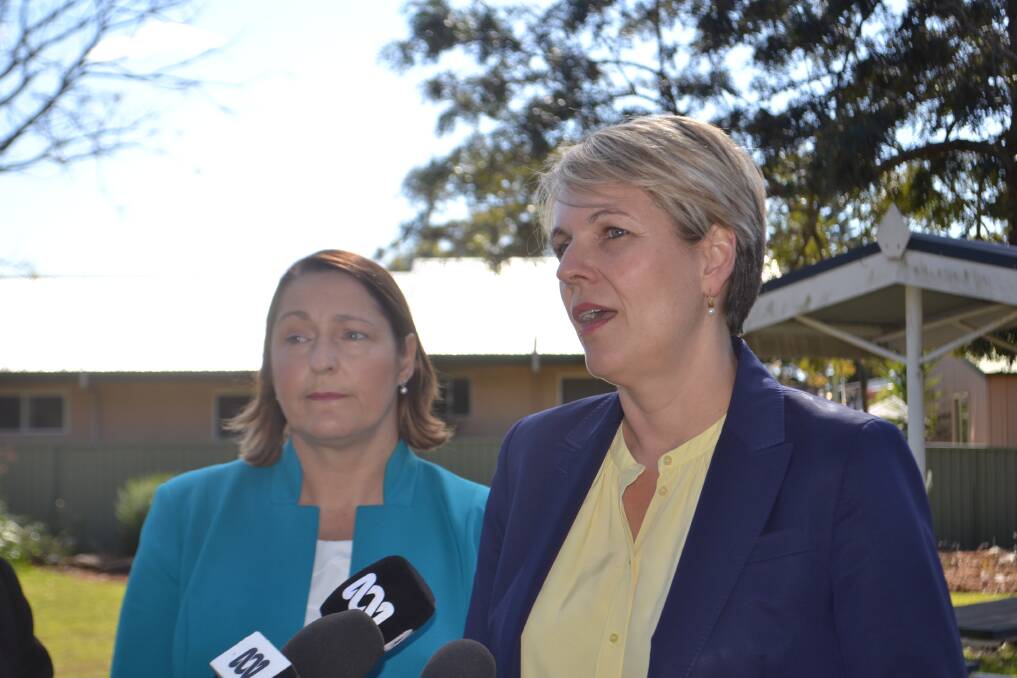 Labor Gilmore Candidate Fiona Phillips and Labor deputy Tanya Plibersek at Shoalhaven Heads on Thursday morning. Picture: Rebecca Fist