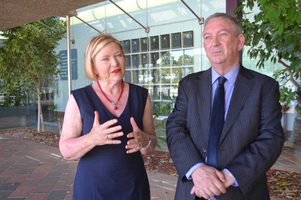 NSW Shadow Minister for Local Government Peter Primrose and South Coast Labor Candidate Annette Alldrick visit Nowra and Vincentia on Tuesday. Picture: Rebecca Fist