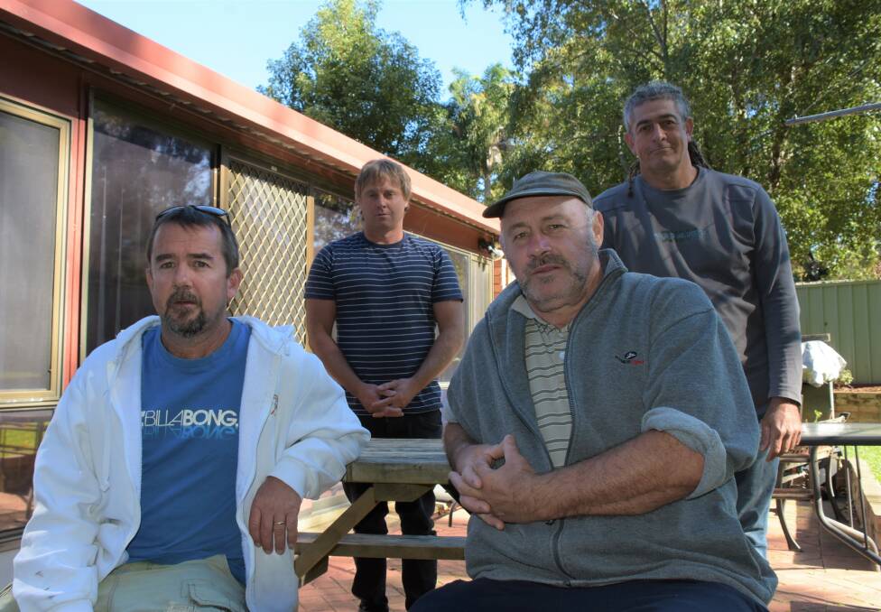 South Coast fishermen Mark Henry, Mark Strutt, Ed Lammerink and Claude Zarella in Bomaderry on Tuesday.