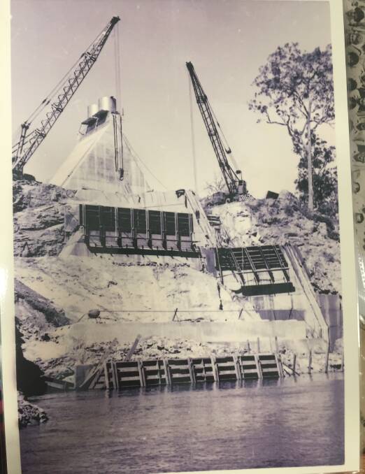 WORKS: Danjera Dam under construction around 50 years ago. It has been a popular camping spot, that will be closed in December. Picture: Shoalhaven Historical Society