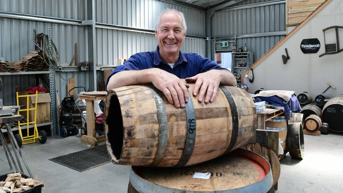 Dave Schmeider took on an apprenticeship as a cooper for Bundaberg Rum, before leaving to establish Transwood Cooperage. He moved the family business to Tasmania about two years ago and now has his son Laurie working for him. 