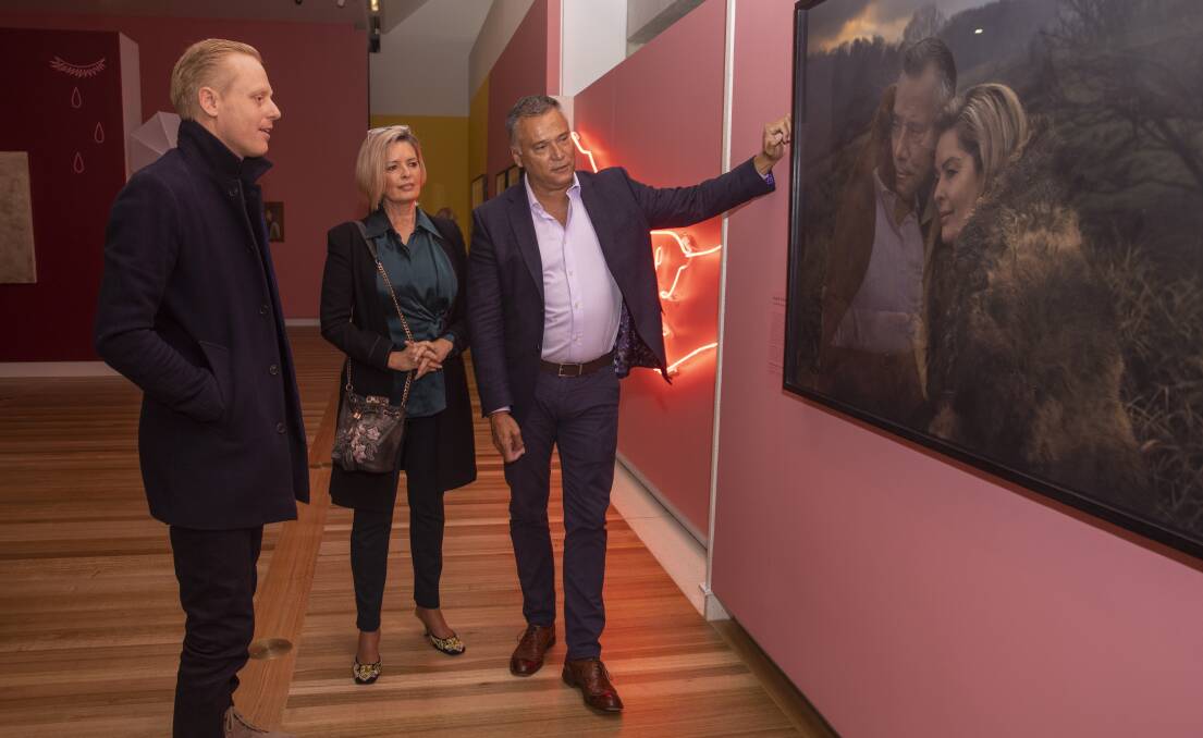 Tracey Holmes and her husband Stan Grant were photographed by Nic Walker for the exhibition at the National Portait Gallery. Picture: Keegan Carroll