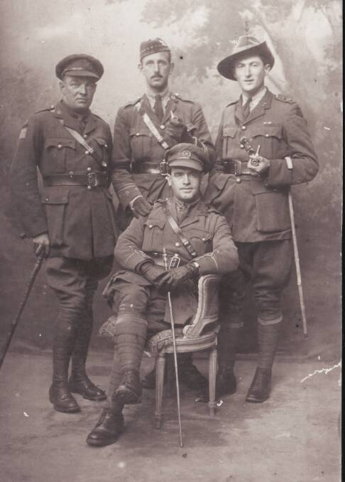 Lieutenant Ulric Walsh (right) in London in 1918. Shoalhaven Historical Society