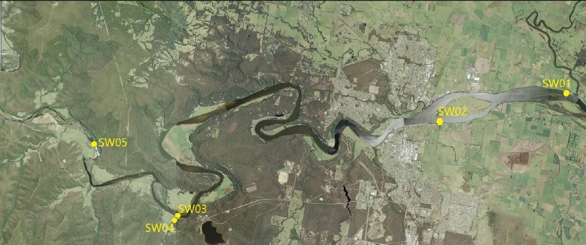 NSW Environment Protection Authority's (EPA) five test sites along the Shoalhaven River.
