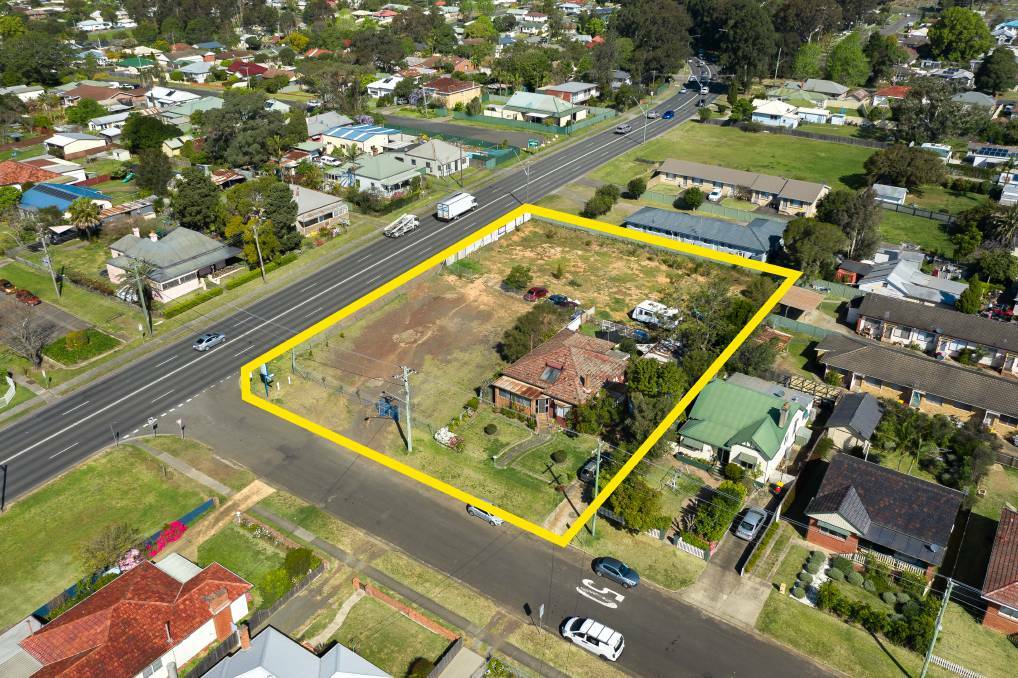 PROMINENT: The prominent Nowra location on the corner of the Princes Highway (East Street) and Jervis Street, as advertised for sale by Ray White South Coast in October 2020. Image: Supplied