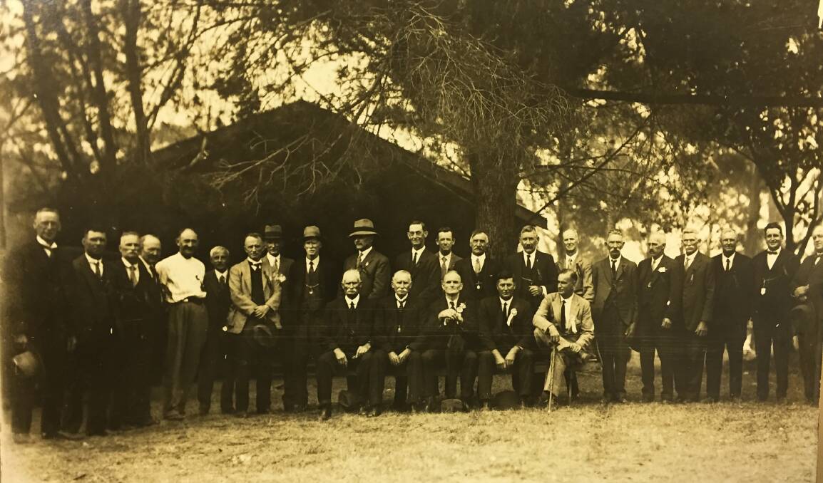 FOUR IDs: James Horgan, Bert Horgan, Jim Henry and John Hanigan have been identified as four men among this wonderful old photograph. James Horgan is (fourth from right back row), Bert Horgan (seventh from the right),Jim Henry (11th from the right) and John Hanigan (sixth from the right). Long-time Shoalhaven residents Maureen Ison and Audrey Boyd were able to provide the mens names.
