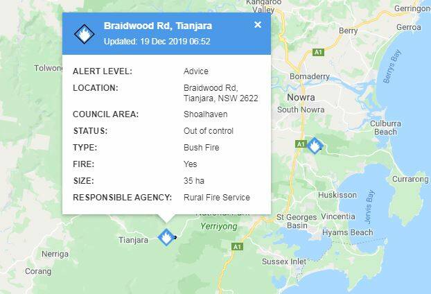 Tianjara fire upgraded to Emergency, Sussex Inlet resident told to stay put