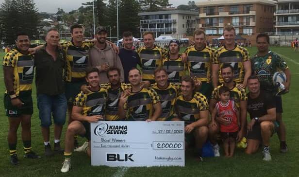 VICTORY: Shoalhaven Rugby Club celebrate back-to-back Bowl victories at the annual Kiama Sevens.
