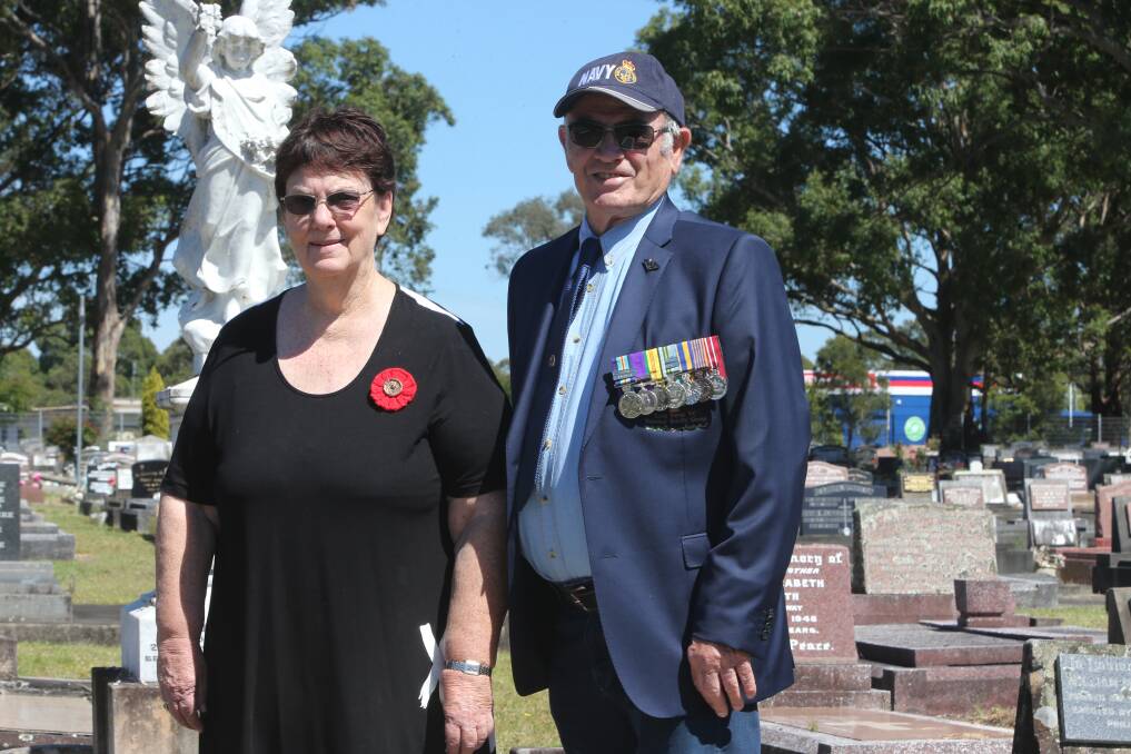 WORKING FOR VETERANS: Local historian Robyn Florance and Graham Morrison have combined to find 13 WWI diggers' unmarked graves in the Nowra General Cemetery. 
