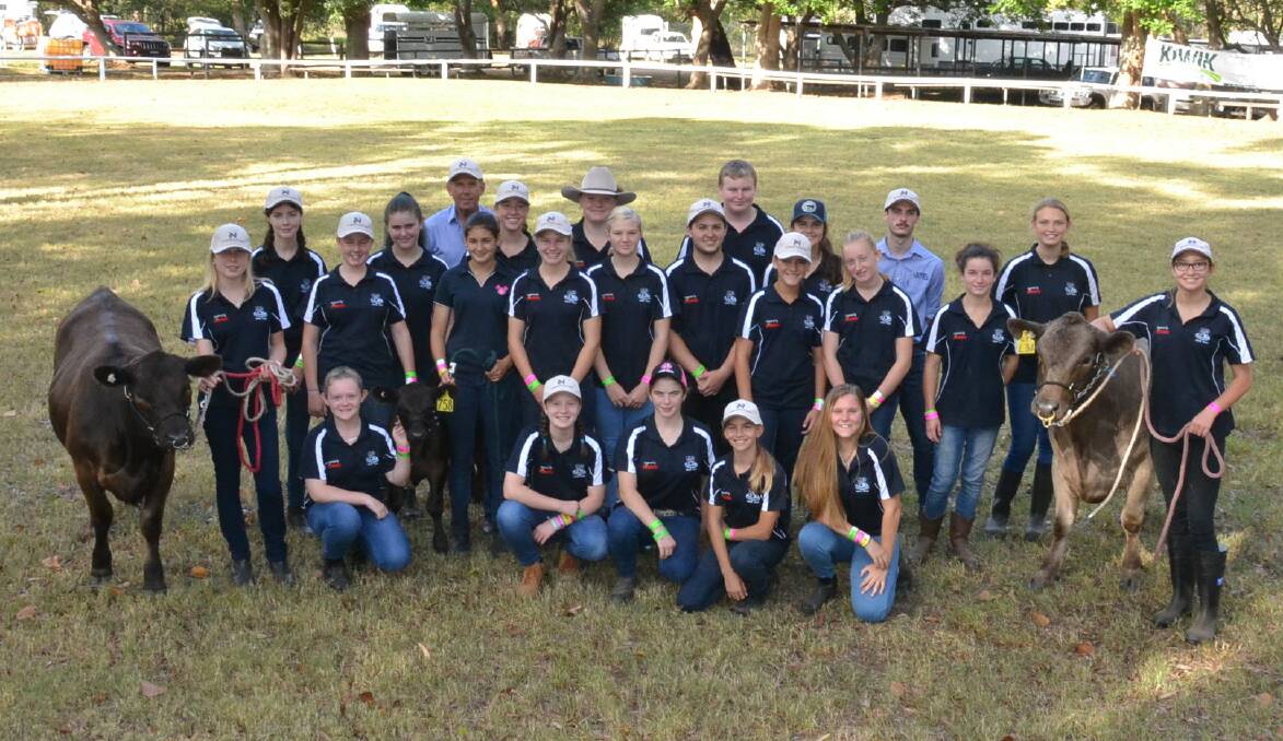 The Nowra High School Cattle Team with teacher Peter Ryan at the beef cattle judging.

