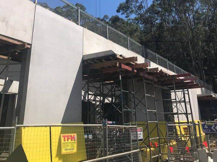 WORK: The art museum walls and roof, which will house Arthur Boyd's collection, are now in place as is the steel structure of the bridge. Image Bundanon Trust