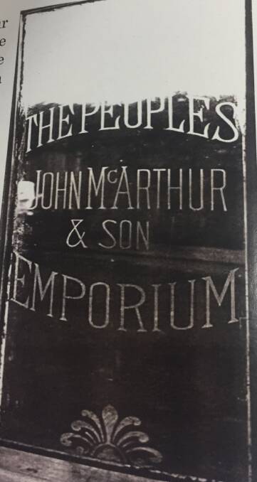 The People's Emporium front door glass. Photo: Shoalhaven Historical Society.