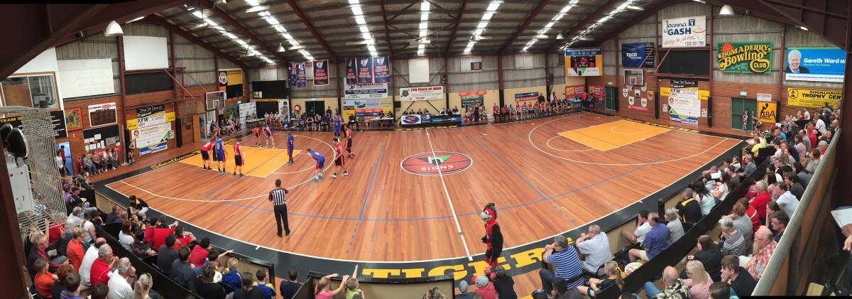 PACKED: The Tigers Den was packed when it hosted an Illawarra Hawks trial match against the Adelaide 36ers in September 2015. Photo: Courtney Ward
