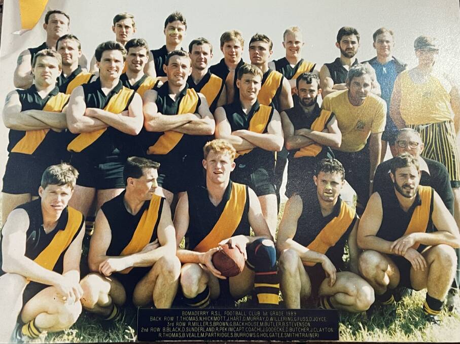 HISTORY MAKERS: The first Bomaderry Tigers team to win the first grade title in 1989, Neville Sticks Hickmott (second from left back row).