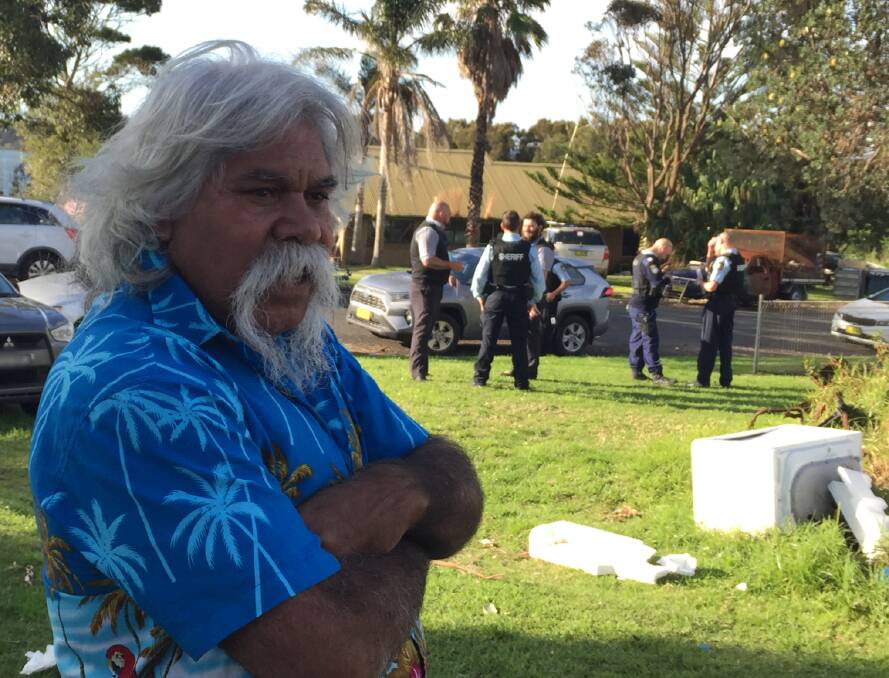 FIGHT: Chairman of the Jerrinja Traditional Owners Corporate (JTOC) Graham Connolly opposed the attempted eviction of fellow resident Rhonda Connolly on Tuesday afternoon, saying rent issues "hadn't been approved by the communuity".
